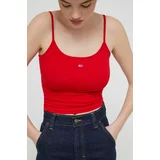 Tommy Jeans Top 2-pack ženski, rdeča barva