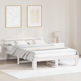 vidaXL Leseni okvir postelje Bela Les 140 x 200 cm Vzdržljiv Cene