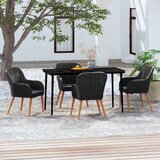  5-dijelni vrtni blagovaonski set s jastucima crni | shoptok.hr