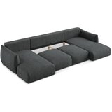 Makamii Tamno siva sklopiva kutna garnitura od šenila (u obliku slova "U") Leila – | shoptok.hr