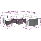 vidaXL 12-dijelni set vrtnih sofa od poliratana s jastucima crni | shoptok.hr