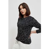 Moodo Long-sleeved blouse with a geometric pattern