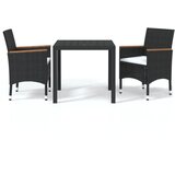  The Living Store Vrtna jedilna garnitura 3-delna z blazinami poli ratan črna - Jedilna Garnitura, (21461669) | Shoptok.si