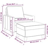  Fotelja s tabureom crna 60 cm od tkanine | shoptok.hr