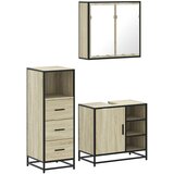 vidaXL Kopalniška garnitura 3-delna sonoma hrast inženirski les, (22013253) | Shoptok.si