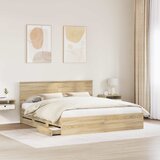  Krevetna konstrukcija s ladicama Sonoma hrast 200 x 200 cm | shoptok.hr