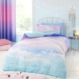 Catherine Lansfield Modra/rožnata otroška posteljnina za zakonsko posteljo 200x200 cm Ombre Rainbow Clouds – | Shoptok.si