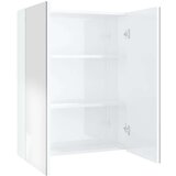 vidaXL Kopalniška omarica z ogledalom 60x15x75 cm MDF sijoče bela | Shoptok.si