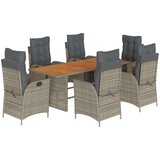 vidaXL 7-dijelni vrtni blagovaonski set sivi od poliratana | shoptok.hr