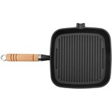 Grill Tava s Drvenom Ručkom Lijevano Željezo 20x20 cm | shoptok.hr