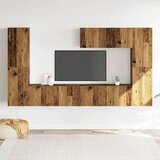  tv omara 7-delna stenski stari lesni inženirski les, (21703831) | Shoptok.si