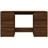 Pisalna miza rjavi hrast 140x50x77 cm konstruiran les, (20640581) | Shoptok.si