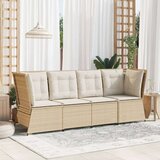 vidaXL Kutna vrtna sofa s jastucima bež od poliratana | shoptok.hr