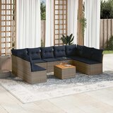  10-dijelni set vrtnih sofa od poliratana s jastucima sivi | shoptok.hr
