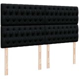 vidaXL Otomanski posteljni okvir z vzmetnicami črn 160x200 cm žamet | Shoptok.si