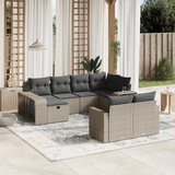  10-dijelni set vrtnih sofa poliratan s jastucima svijetlosivi | shoptok.hr