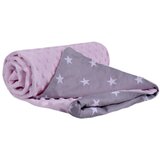 Medi Partners Blanket 75x100 cotton + minky – White stars on gray + light pink minky Cene