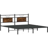 vidaXL Posteljni okvir brez vzmetnice hrast 183x203 cm inženirski les | Shoptok.si