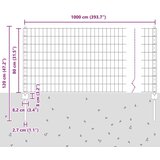 vidaXL Evropska ograja z 5 U stebrički zelena 0.8x10 m iz jekla | Shoptok.si
