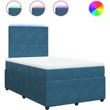 vidaXL Box spring postelja z vzmetnico modra 120x190 cm žamet | Shoptok.si