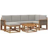 vidaXL Zunanja garnitura za sedenje 7 pcs Naravna in svetlo siva, (5000280417) | Shoptok.si