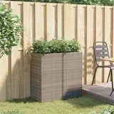 Vrtne sadilice 2 kom siva 40 x 40 x 80 cm od poliratana