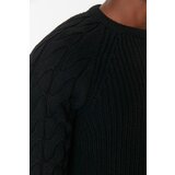 Trendyol Black Men Regular Fit Crew Neck Hair Knitting Detailed Knitwear Sweater | shoptok.hr