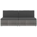  Sekcijski kavč dvosed poli ratan siv, (20598199) | Shoptok.si