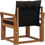  2 Komad Set vanjskih sofa Čvrsto drvo akacije i Textilene - Prirodna i crno Zakrivljeni | shoptok.hr