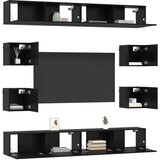  Set TV komoda 8 pcs 100 x 30 x 30 cm Crni hrast | shoptok.hr