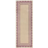 Flair Rugs Vijoličen/v naravni barvi ročno tkan volnen tekač 80x230 cm Lois Scallop –