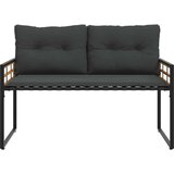  Drvena klupska klupa s jastukom Siva 114 x 55 x 77 cm | shoptok.hr