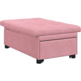 vidaXL Kavč Postelja 3-v-1 Izvlečne Oblike Roza Žamet | Shoptok.si
