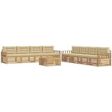 vidaXL Zunanja garnitura za sedenje 9 pcs Bela in bež Poliester, (5000280623) | Shoptok.si