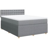  Krevet box spring s madracem svjetlosiva 160x200 cm tkanina Slike