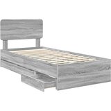  Krevetna konstrukcija Siva Sonoma 75 x 190 cm Inženjersko Drvo | shoptok.hr