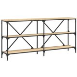 Maison Chic konzolna miza - miza ob steni sonoma hrast 160x30x75 cm inž. les in železo, (21786453) Cene