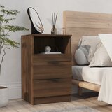 The Living Store Nočna omarica rjavi hrast konstruiran les - Nočna Omarica, (21432255) | Shoptok.si