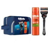 Gillette proglide sistemski brijač + dopuna + fusion sensitive gel 200ml sa neseserom