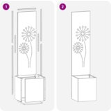 vidaXL Vrtno korito z dekorativno ploščo Črna 32 x 140 cm Mnogi jeklo | Shoptok.si