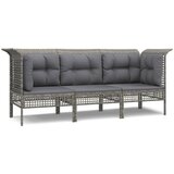 Maison Chic Seti vrtnega pohištva - Vrtna garnitura - Vrtni pohištvo set 3-delna z blazinami siv poli ratan, (21810971) | Shoptok.si