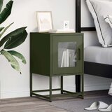 vidaXL Nočna omarica olivno zelena 36x39x60,5 cm Hladno valjano jeklo | Shoptok.si