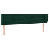  Uzglavlje s ušima tamnozeleno 203x23x78/88 cm baršunasto | shoptok.hr