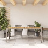  Vrtni stol s pločom od drva bagrema sivi 190x90x75cm poliratana | shoptok.hr