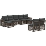 vidaXL Vrtna sedežna garnitura 9 pcs Siva in temno siva poli ratan, (5000272534) | Shoptok.si