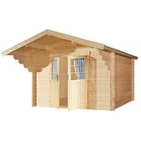 KIEHNHOLZ Vrtna hiška Helsinki 3 (Zunanje dimenzije vključno s strešnim previsom (Š x G): 340 x 443 cm, Les, Rjava) | Shoptok.si