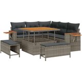  8-dijelni vrtni sofa set s jastučićima siva poli ratan akacija 3-dijelni vrtna blagovaonski set s jastučićima siva poli ratan Cijene