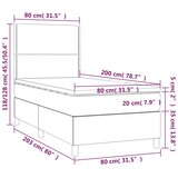  box spring s madracem LED tamnoplavi 80 x 200 cm baršun | shoptok.hr