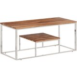 Furnova Klubska mizica nerjaveče jeklo in trden akacijev les, (21913034) | Shoptok.si