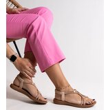 Gemre Beige sandals adorned with rhinestones Leilana | Shoptok.si